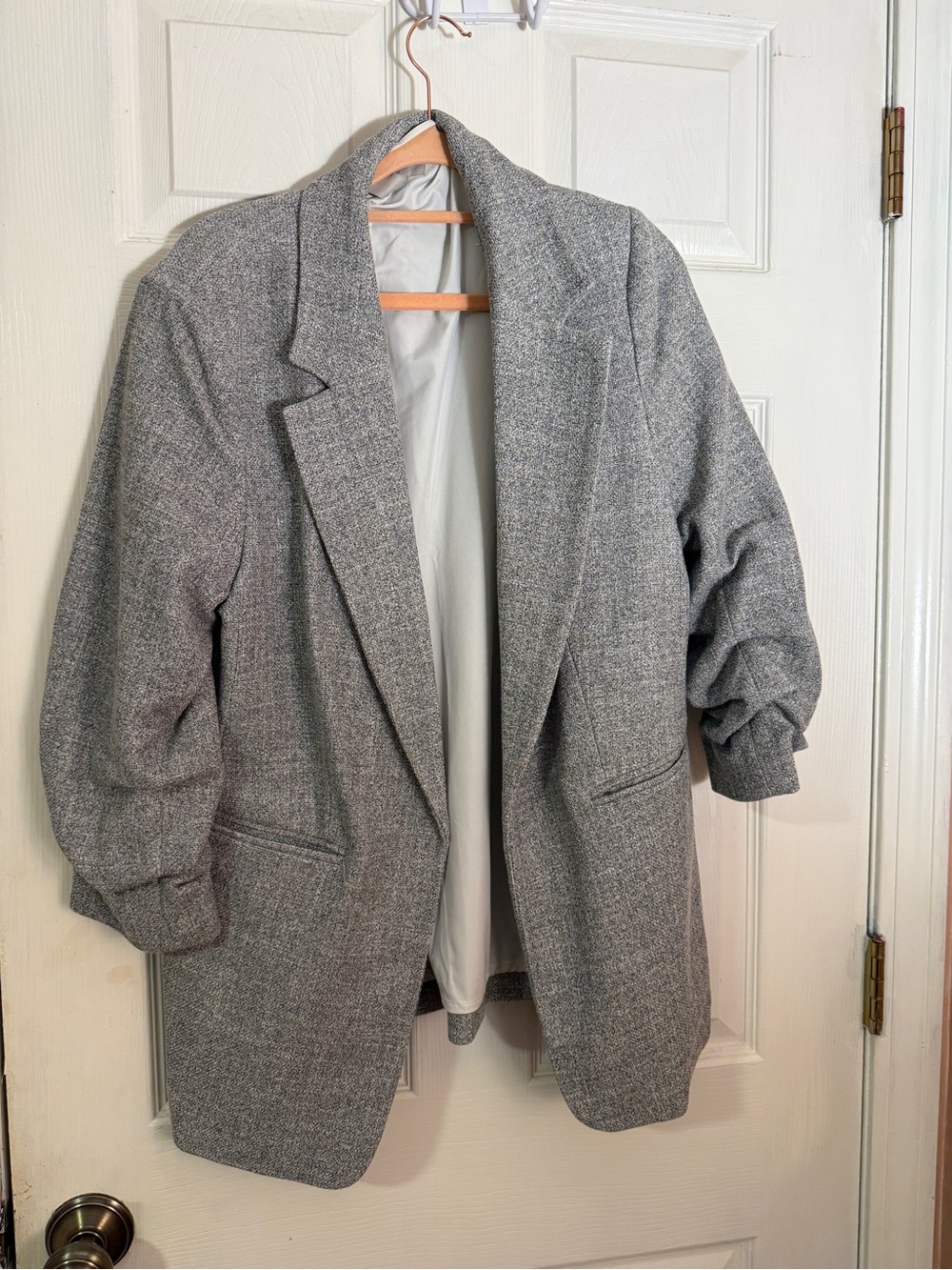 H&M Gray Tweed Blazer Jacket